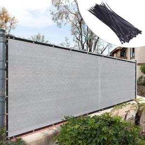 Royal Shade 8' x 50' Grey Fence Privacy Screen Cover Windscreen with Heavy Duty Brass Grommets - Cable Zip Ties Include (We Make Custom Size) (Gray)