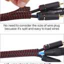 Alex Tech 25ft - 1/2 inch Cord Protector Wire Loom Tubing Cable Sleeve Split Sleeving For USB Cable Power Cord Audio Video Cable  Protect Cat From Chewing Cords - Blackred