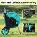 Garden Hose Reel for Outside,Hold Up to 100 ft of 5/8 Hose,Portable Hose Reel Cart with Adjustable Armrests and 2 Wheels,Durable Water Hose Holder for Garden, Yard, Lawn
