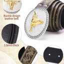 PARTTELY Western Cowboy Belts for Men Women, Western Belt with Bull Buckle, Country Belt Cowboy Leather Belt for Jeans