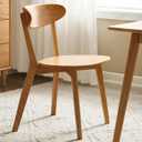 Modern Dining Chairs, Oak Solid Wood Kitchen Chairs, Sturdy Wooden Seats for Dining Room and Living Room (2, Natural), 19.3" L x 16.93" W x 31.5" H