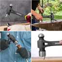 Ball Peen Hammer 16 oz, Drop Forged One Piece Ball Pein Hammer, Metalworking Tool with Forged Steel Construction & Shock Absorbing Grip