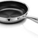 Innerwell 8 Inch Non Stick Pans, Titanium Ceramic Tri-Ply Stainless Steel Skillet Frying Pan Small Hybrid Nonstick Cooking Pan No Toxic Egg Frying Pan, Induction Compatible, PFAS/PFOA/PTFE Free