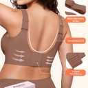 PoseFree Jelly Bras for Women No Underwire Supportive Wireless Comfort Full Coverage Push Up Plus Size for Older Women (Beige, XXL)