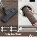 BEQHAUSE Dirt Trapper Door Mat 32" x 72", Doormat Non-Slip Entryway Rugs Washable, Dog Door Mat Stain Resistant and Absorbent Welcome Floor Mat for Front Back Door, Mud Wet Shoes & Paws, Light Brown