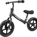 Elantrip Balance Bike, Lightweight Black Toddler Bike for 1-3 Year Old Boys, Birthday Gift Toys for 1-3 Year Old Boys and Girls, No Pedal Bikes for Kids with Adjustable Handlebar and seat