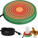 2 Pack Chicken Water Heater for Winter, 125W Poultry Waterer Heated Base 31.4cm / 12.4in, Freeze-Proof Thermostat Deicer for Metal or Plastic Chicken Drinkers 15 Gallon, (Green)