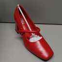 Women's Mary Jane Heels Square Toe Chunky High Block Pumps Mary Jane Closed Toe Heels Comfort for Work Dress Wedding Shoes 7.5