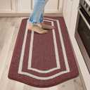COSY HOMEER Long Kitchen Floor Mats for in Front of Sink Super Absorbent Kitchen Rugs and Mats 24"x48" Non-Skid Kitchen Mat Standing Mat Washable,Polypropylene,Red,Frame