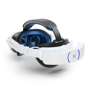 Binbok T3S Elite Head Strap (Fast Charging Battery Pack) for Meta/Oculus Quest 3/3S - Comfort, Extra 4H Playtime - VR Headset Game Accessory T3 Headstrap Pro for Metaquest Metas Q3/Q3S Quest3/Quest3s, White Strap