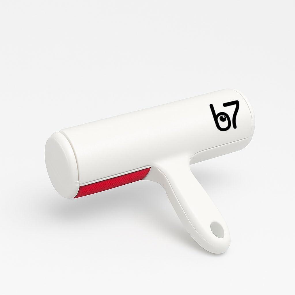 Pet Hair Remover Roller B7  Reusable, Self-Cleaning Lint Roller for Dogs & Cats  Portable Fur Remover for Couch, Carpet, Car  White