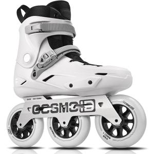 COSMOID TT3 Adult Inline Skate - COSMOID High Performance Roller Skates Blades for Women & Men, 3 Wheels 110mm Metal Frame, Indoor Outdoor and Fitness Grey, Size (USM7-7.5/ USL7.5-8)
