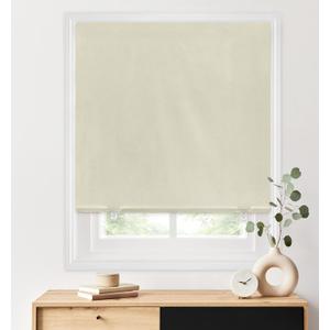LazBlinds 100% Blackout Roller Shades, No Tools No Drill Cordless Blinds for Windows, Thermal Insulated UV Protection Privacy Window Shades for Bedroom (36''W x 72''H, Cream)