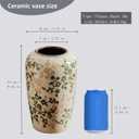 8.66" Handcrafted Ceramic Vase, Ceramic Floral Vase, Ceramic Vase for Flowers, Home Decor for Living Room, Bookshelf, Table, and Kitchen (Green Beige)