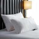 Beautyrest Luxury Goose Feathers Down Pillows Queen Size Set of 2, Hotel Collection Fluffy Bed Pillows, Medium Firm Hypoallergenic Pillow, 500 Thread US Grown Cotton Cover (20x28, Pack of 2) (White)
