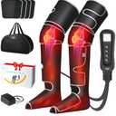 ALLJOY Leg Massager for Circulation and Pain Relief FSA, Gifts for Men Women Dad Mom, Leg Massager with Heat and Compression, 2 Heat 5 Modes 4 Intensities 4 Extenders