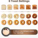 Mecity Toaster 2 Slice Stainless Steel Body Timer, Bagel/Defrost/Reheat/Cancel Functions,Warming Rack, Removable Tray, 6 Browning Settings, Extra Wide Slots, Bread Toaster, 120V 800W Grey