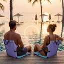 Cinnvoice 2 Pack Waterproof Foldable Pool Edge Chairs for Adults, Portable Adjustable Folding Beach Seat, Lounge Chair for Poolside Camping Picnic Lawn Outdoor Concert Tailgate BBQ(Peacock Blue)