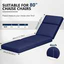 2 Pcs Chaise Lounge Cushions Outdoor, 80 x 26 x 4 Inch Lounge Chair Cushions for Outdoor Furniture - Waterproof Lounge Patio Replacement Cushion, 4In Fade-Resistant ThickPatio Chaise Lounge Cushion