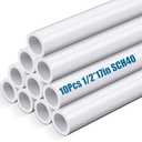 Joyfolk 10 Pcs 1/2 Inch PVC Pipe 16" Long White Sch40 Industrial PVC Pipes, Greenhouse, Garden, Workshop, Farm, Furniture Grade for Home