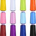 12 Pack Woolly Nylon Serger Thread Cones, 2000M Each Spool Overlock Thread, PolyesterThread for Serger&Overlock Machine Use,Low Stretchy