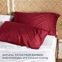 Bedsure Pillow Cases Queen, Cooling Pillow Cases, Rayon Derived from Bamboo Red Pillowcases Queen Size Set of 2, PureWoven Silky Soft Bedding Pillow Covers with Envelope Closure, 20x30 Inches