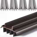 Pushglossy 4 Pcs 32" Long 1 3/4" Wide Replacement Door Bottom with Vinyl Fins Door Threshold Seal Bottom of Door Weatherstrip Kerf Weather Stripping for Doors, Brown