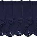 Hanes girls Uniform Crew Socks, Plain White Crew Socks, Knit Crew Socks for Girls, 10-pairs, Size Large, Navy Blue
