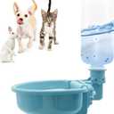 VANNON 16oz Pet Water Bottle, Gravity Dog Water Bowl Dispenser for Cage, Anti-Overflow Water Dispenser for Small Dogs, Cats, Rabbits and Other Small Animals, BPA Free, Blue