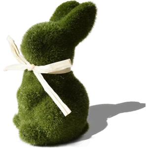 Moss Bunny, Easter Flocked Bunny Picks, Green Rabbit, Moss Bunny Decoration for Home Office Table Decor, Party Supplies Gifts for Kids and Friends
