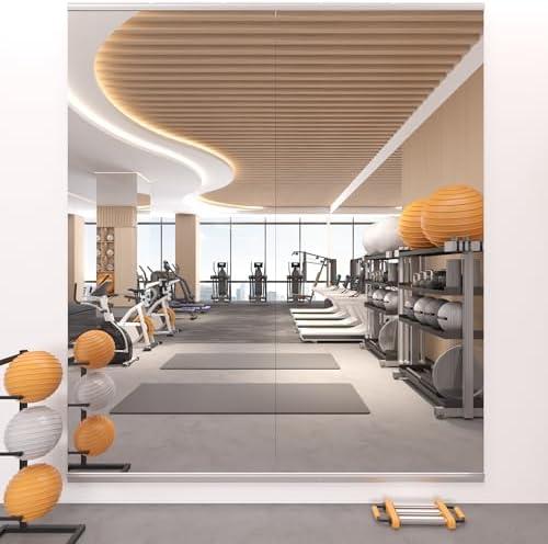 STAWDY Home Gym Mirror,63''x24'' Large Frameless Full Body Wall Mirror Length Tempered Glass Mirror Wall-Mounted Mirror for Gym,Yoga,Bedroom,Bathroom,Exercise Room