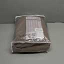 Drapenova Pleated Linen Curtains 90 Inches Long for Living Room 2 Panels Rustic Farmhouse Thick Linen Textured Pinch Pleat Hooks Rings Back Tab Floor to Ceiling Semi Sheer Drapes Bedroom 90 Inch Dark Brown