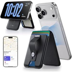 ESR Geo for Magsafe Wallet with Full Find My Functionality,5 Card-Holder, RFID Blocking, Magnetic Wallet for iPhone 17/16/15/14/13/12 Series, with Adjustable Stand, Black