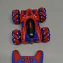 Spider Remote Control Car for Boys, Rechargeable RC Cars Toys with Cool Lights, 2.4Ghz Double Sided Drift RC Stunt Cars, 360Rotating 4WD Off-Road Race Car for 4-6 6-12 Boy Kids Gifts (Red)