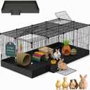 Guinea Pig Cages DIY Small Animal Playpen with Waterproof Liner, Expandable Cage for Guinea Pigs, Metal Wire Yard Fence Rabbit Cage