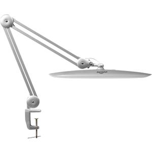 LED Desk Lamp with Clamp, Dimming Task Lamp for Reading Desktop Office Workbench Table Architect Sewing Study Home Craft, Bright 117PCS LEDs, 2200 Lumens 20 Inch Metal Swivel Arm Work Lamp (SILVER-NonCCT-Non Protective)