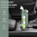 chunmo 24 oz Glass Water Bottle with 2 Lids-Handle Spout Lid & Straw Lid, Motivational Water Bottle with Time Marker and Silicone Sleeve,Leakproof-Olive-1 Pack