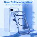 for iPhone Air Case: [Cute Wave Frame][Fit for MagSafe] Military Drop Shockproof Protection, Camera Protective, Glossy Slim Magnetic Wavy Phone Cover for Women Girls 6.5'', Clear/Blue