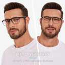 TR90 Sports Style Reading Glasses for Men Anti-Slip 3 Pack Blue Light Blocking Readers Spring Hinge Sturdy (3mix B (Black & Red, Stripe & Grey, Tortoiseshell & Orange))