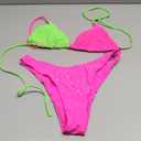 Verdusa Women's Colorblock Halter Swimwear Bikini Sets Two Piece Bathing Suit M
