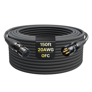 XLR Cables 150ft 1 Pack, Professional Gold-Plated Rean Connectors from Neutrik, Kevlar-Reinforced Nylon Braided Microphone Cable, Mic Cable, Durable Shielded and Balanced XLR Male to Female Cord