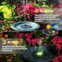 Solar Fountain, Upgrade Lucky Flower 3.5W Solar Bird Bath Water Fountain with Lights, and 2000mAh Battery, Solar Powered Hummingbird Fountain Pump with 7 Nozzles, 4 Fixed Pipes for Garden