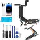 Dock Connector for iPhone 14 Pro Max Charging Port Replacement for iPhone 14 Pro Max USB Charger Board Flex Cable Parts with Tools