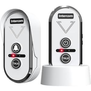 Doorbell, Wireless Intercom System for Home 4900ft Long Range Waterproof 3 Volume Levels 20 Ringtones for House Classroom Business Office (White) (1 Indoor&1 Outdoor-White)