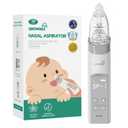 GROWNSY Nasal Aspirator for Baby, Electric Baby Nose Sucker with Larger Suction Chamber and More Powerful Suction, Automatic Nose Cleaner with Music and Light Soothing Function (Grey)