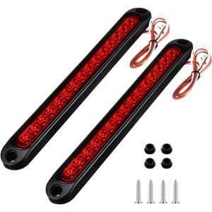 15 LED Trailer Brake Tail Light, LED Bar Stop Turn Tail Lights Waterproof Assembly Brake Strip Red Light for Marine Boats Golf Cart Offroad Truck RV UTV ATV (Red Lens)