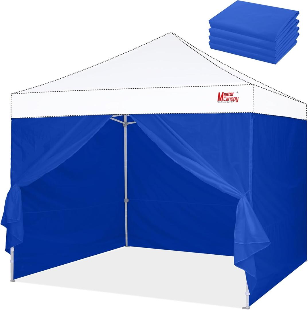 MASTERCANOPY Pop-up Canopy Sidewall Kit, 3 Sidewalls & 1 Doorwall Only, Excluding top and Frame (Blue)