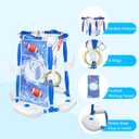 PJG Pool Basketball Hoop, 3-in-1 Floating Poolside Basketball Ring Game Football for Kids Ages 3-12, Outdoor Summer Swimming Pool Party Water Toy for Family Adults Boys Grils Birthday Gift (Blue)