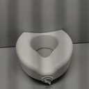 Medline 5" Raised Toilet Seat with Lock, No Arms, White, 400 lb Capacity - Easy Installation - Elderly & Disabled Bathroom Aid