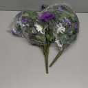 Artificial Fake Flowers Plants for Outdoor Decoration, 2PCS Spring Faux Petunias Silk Flower UV Resistant No Fade Floral for Home Garden Balcony Yard Porch Realistic Indoor Decor (Purple White)